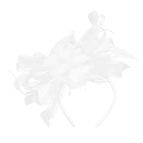 MUCKLILY Bridal Hairpin Weißer Federschleier Haarschmuck Kreativer Netzstoff Party Haarclip Eleganter Brautschmuck für Hochzeit und Festliche Anlässe von MUCKLILY