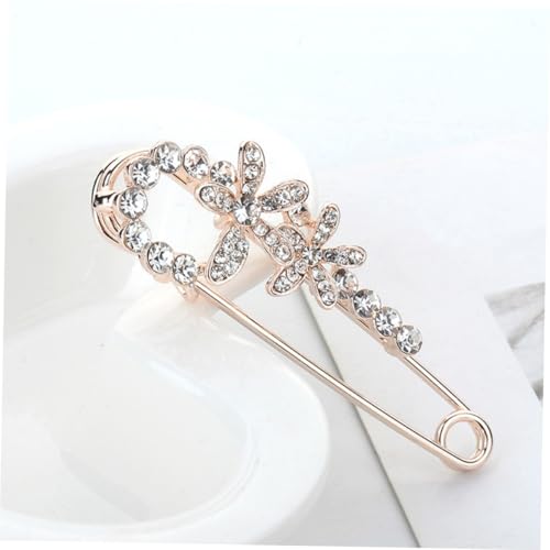 MUCKLILY Brosche Blumen Anstecknadel Ziersicherheitsnadel mit Strass Shirt Pullover und Schal Modische Lapel Badge Eleganter Naturblumen Pin für Damen Vielseitiges Accessoire von MUCKLILY
