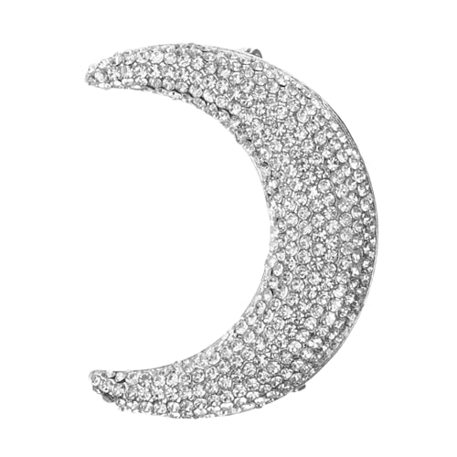 MUCKLILY Brosche Pin für Damen Personalisierte Anstecknadel Mondform Silberne Kleiderbrosche für Schals Hüte Langlebig Perfektes von MUCKLILY