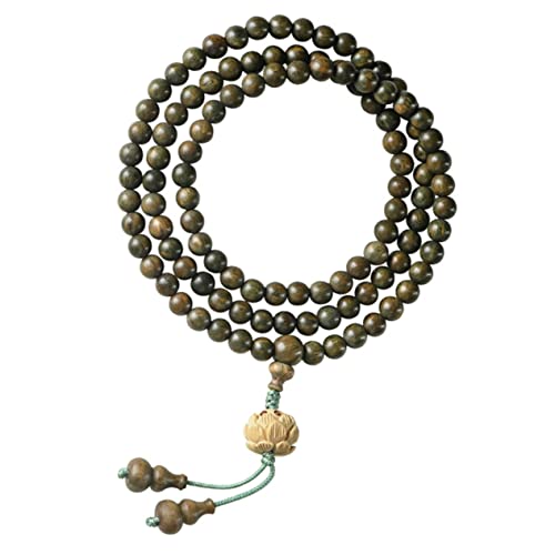 MUCKLILY Buddhistisches Rosenkranz Handgelenk Perlenarmband Sandelholz Perlen Elastisches Holzarmband für Männer und Frauen Vielseitig als Gebetskette oder Halskette Tragbar von MUCKLILY