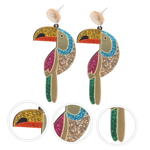 MUCKLILY Bunte Pailletten Ohrringe Parrot Dangle Kreative Statement Ohrhänger Leicht Langlebig Vielseitig für Damen Parties Alltag Schmuck Charm von MUCKLILY