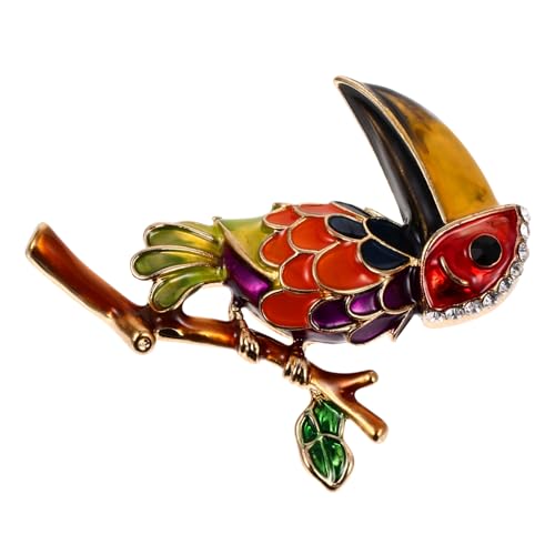MUCKLILY Bunte Parrot Brosche mit Tropfen öl effekt und Strass Legierung Anstecknadel für Kleidung Vielseitiger Schmuck für Damen Passend zu Jacken Taschen Hüten und Kleidern von MUCKLILY