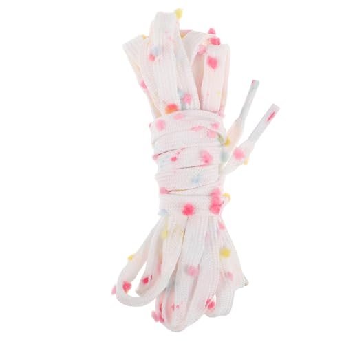 MUCKLILY Bunte Regenbogen Schnürsenkel Flach Ersatz Schnürbänder mit Pompom für Sneaker Damen Herren Alltag Modisch Verspielte Schuhbänder Farbige Kanten für Vielseitigen Look MUCKLILY Bunte Regenbogen Schnürsenkel Flach Ersatz Schnürbänder mit Pompom für Sneaker Damen Herren Alltag Modisch Verspielte Schuhbänder Farbige Kanten für Vielseitigen Look von MUCKLILY