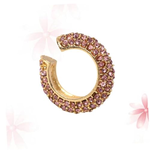 MUCKLILY C förmige Pinke Ohrclips mit Funkelnden Strasssteinen Modische Langlebige Ohrclips für Frauen Geeignet für Alltag und Reisen Attraktiver Modeschmuck von MUCKLILY