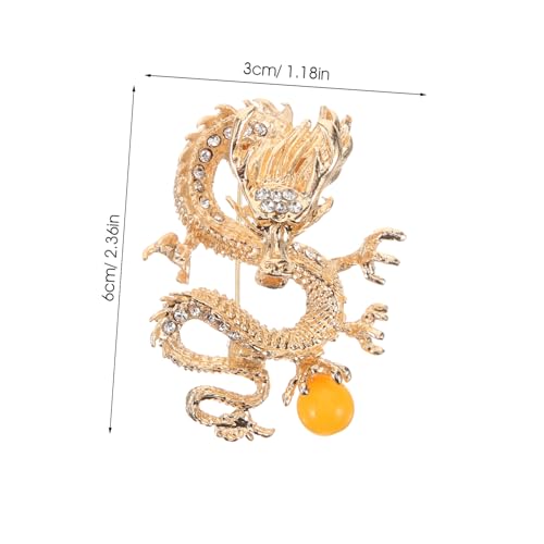 MUCKLILY Chinesische Drachenbrosche Lapel Pin Vintage Design Unisex Anstecknadel für Anzug Schal und Stola Stilvolle Hochwertige Brosche als Modisches Outfit accessoire von MUCKLILY