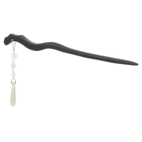 MUCKLILY Chinesische Haarnadel Holzstab Mondanhänger Haarschmuck Damen Duttstab Langlebig Leicht Alltag und Fest Vintage Minimalistisches Design Elegant Chinesisches Haarzubehör von MUCKLILY