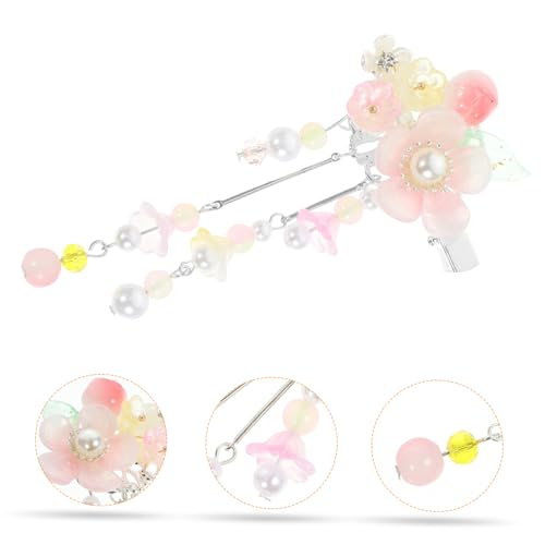 MUCKLILY Chinesische Haarspangen mit Blumen und Tasseln Haarschmuck für Frauen Langlebige Haarklammern im Hanfu stil Geeignet für Partys Aufführungen und Festliche Anlässe von MUCKLILY