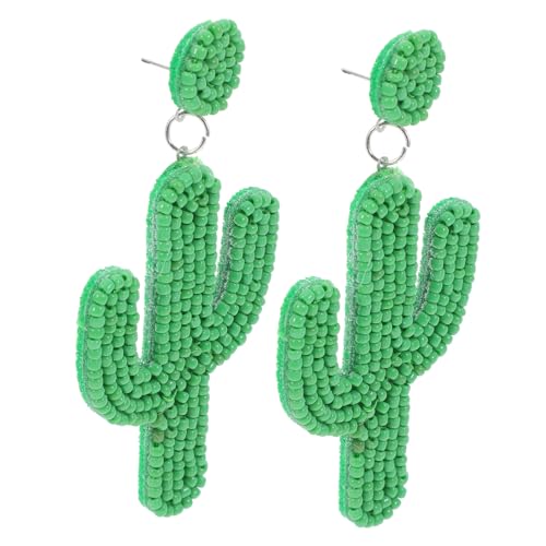 MUCKLILY Creative Beaded Cactus Ohrringe Damen Grün Leicht Ohrschmuck Ethno Stil Accessoires Alltag Party Schmuck von MUCKLILY