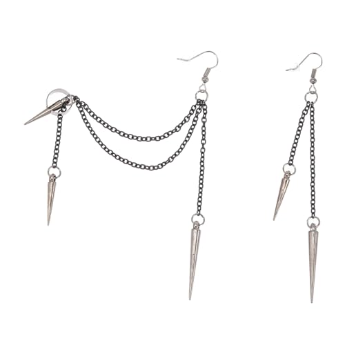 MUCKLILY Cuff Chain Ohrringe Damen Gothic Punk Lang Quasten Ohrschmuck Modeaccessoire Festival Party Schmuck von MUCKLILY
