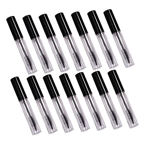 MUCKLILY DIY Mascara Flasche mit Trichtern Wiederbefüllbare Wimperntusche Behälter Rund Schwarz Mattierter Deckel Auslaufsicher Kosmetische Nachfüllflaschen für Wimpernpflege von MUCKLILY