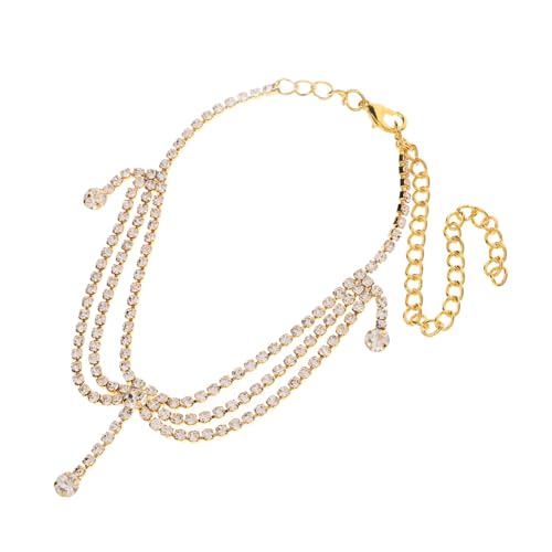 MUCKLILY Damen Fußkettchen Metall Verstellbar Leichte Strand Party Schmuck mit Funkelnden Zirkonia für Sommer und Alltag von MUCKLILY