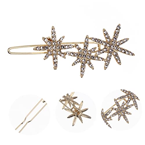 MUCKLILY Damen Haarspange mit Funkelnden Kristallsternen Modischer Haarschmuck aus Langlebiger Legierung Glänzend und Vielseitig für Hochzeit Party und Alltag für Frauen von MUCKLILY