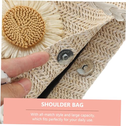 MUCKLILY Damen Handtasche Geflochtene Crossbody Bag Schultertasche Weiß Kleine Umhängetasche Modisch Vielseitig für Alltag Reise und Freizeit mit Geräumigem Stauraum und Floralem Muster von MUCKLILY