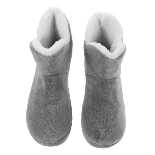 MUCKLILY Damen High-top Hausschuhe mit Wärmendem Fleecefutter Dicker Sohle und Vollem Fersenschutz Rutschfest Leichte Indoor Winterschuhe für Kalte Tage und Postpartum Nutzung von MUCKLILY