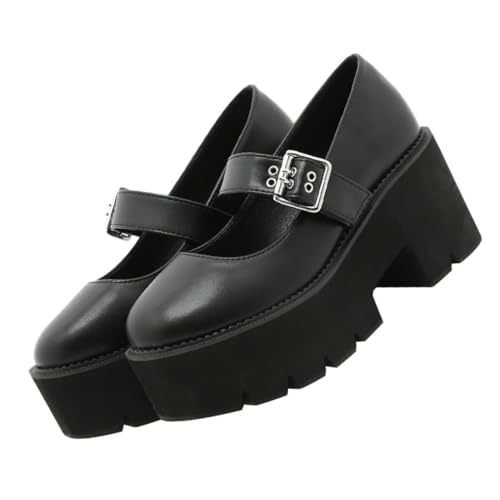 MUCKLILY Damen Lederschuhe Rundkopf Flach Shallow Mouth Casual Outdoor Schuhe mit Metallverschluss Elegant Komfortabel Vielseitig für Arbeit Dating Party Schuhe Frauen von MUCKLILY