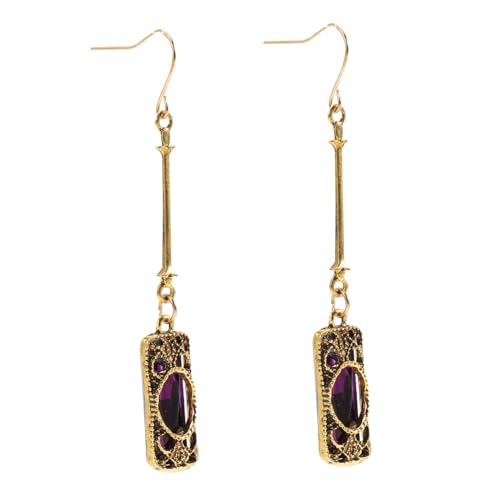 MUCKLILY Damen Ohrringe mit Violett Edelstein Lange Vintage Ohrhänger aus Sicherer Legierung Modische Hängeohrringe für Mädchen Leicht und Hautfreundlich für Party und Alltag MUCKLILY Damen Ohrringe mit Violett Edelstein Lange Vintage Ohrhänger aus Sicherer Legierung Modische Hängeohrringe für Mädchen Leicht und Hautfreundlich für Party und Alltag von MUCKLILY