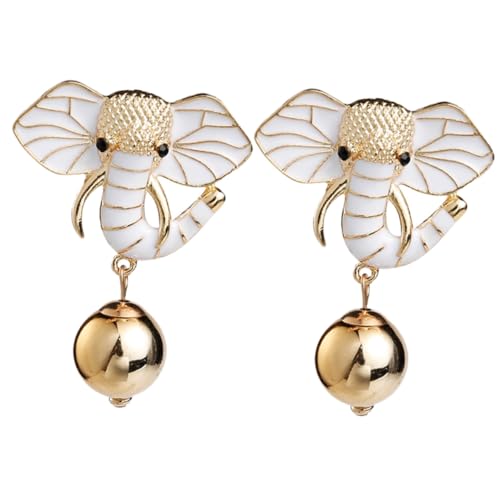 MUCKLILY Damen Ohrstecker Vintage Tier Design Langlebig Farbbeständig Modischer Schmuck für Party Hochzeit Alltag Geschenkidee für Frauen Weiß von MUCKLILY