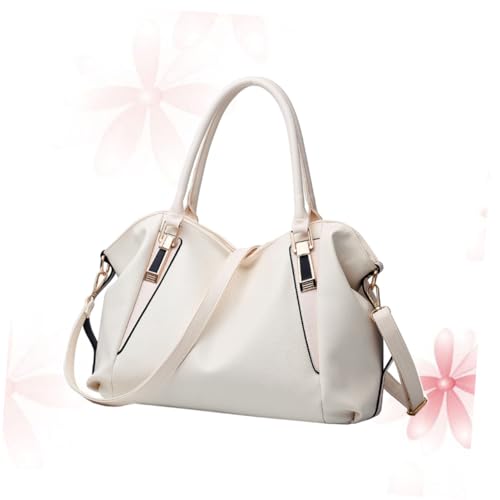 MUCKLILY Damen PU Schultertasche Abend Clutch Handtasche für Hochzeit Party Bankett Cremeweiß Weibliche Umhängetasche mit Großem Fassungsvermögen für Besondere Anlässe von MUCKLILY