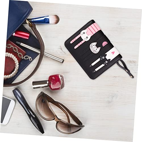 MUCKLILY Damen Portemonnaie Kurz Geldbörse mit Katzenmotiv Zipper Münzfach Kartenfächer PU Material Strapazierfähig Geeignet für Schule Büro Alltag von MUCKLILY