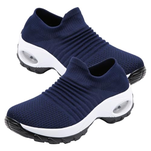MUCKLILY Damen Sneaker Große Atmungsaktive Sportschuhe mit Luftpolster Stilvolle Freizeitschuhe für Bequemen Sitz Elastisch und Langlebig für Frühling und Winter Modisch und Vielseitig von MUCKLILY