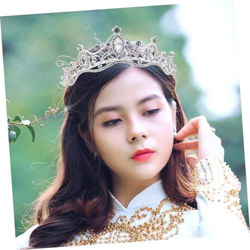 MUCKLILY Damen Tiara Krone Haarreif mit Funkelnden Strasssteinen Silberfarbenes Braut Accessoire für Hochzeit Party und Abschlussball Bequemes Design für Verschiedene Frisuren Geeignet von MUCKLILY