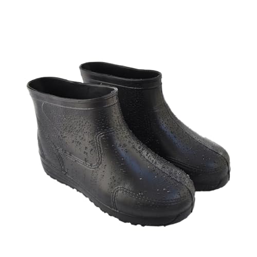 MUCKLILY Dicke rutschfeste Regen Schuhe aus Säurebeständigem Eva Niedrig Geschnittene Verschleißfeste Stiefel Schwarz Stabiler Absatz Geeignet für Nasse und Rutschige Umgebungen von MUCKLILY