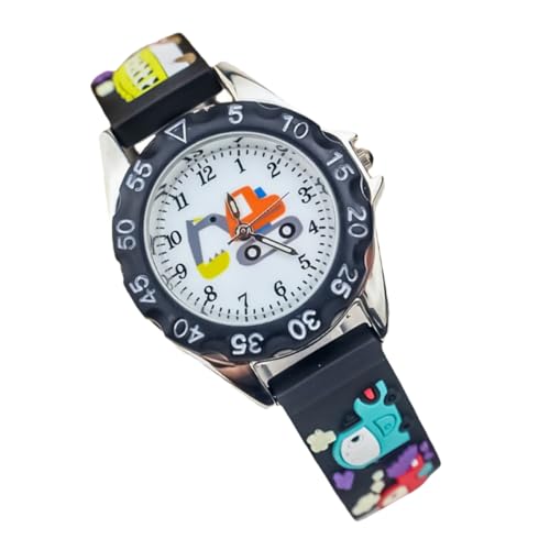 MUCKLILY Digital Armbanduhr Für Junge Mädchen Cartoon Uhr Junge Mädchen Uhr Baggermuster Umweltfreundlich Material Lernuhr Zeitverständnis Entwickeln von MUCKLILY