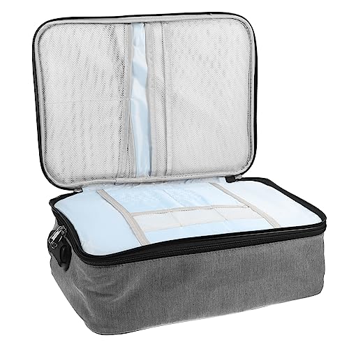 MUCKLILY Dokumenten Organizer Box mit Feuerfestem Beutel und Abschließbarem Container für Pässe Zertifikate und Wertsachen Große Kapazität und Tragbar für Reisen von MUCKLILY