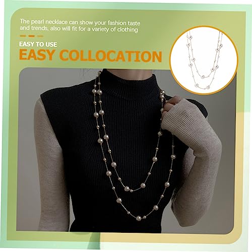 MUCKLILY Doppelschichtige Perlenkette für Damen Gefälschte Perlenhalskette für Hochzeiten und Besondere Anlässe Zeitloses Schmuckstück Hochwertigem von MUCKLILY