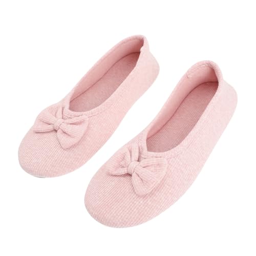 MUCKLILY Dünne Weiche Schwangerschaftshausschuhe für Damen Atmungsaktive Bequeme Indoor pantoffeln Rutschfest Winter cotton slipper für Zuhause Rosa von MUCKLILY