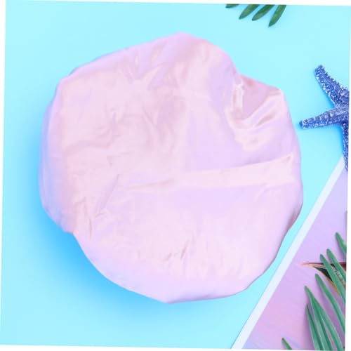 MUCKLILY Duschhaube Damen Double Layer Wasserdichte Badekappe für Haare Schutz Beim Duschen und Styling PE Material Wiederverwendbar Komfortable Haarpflegehaube in Rosa von MUCKLILY