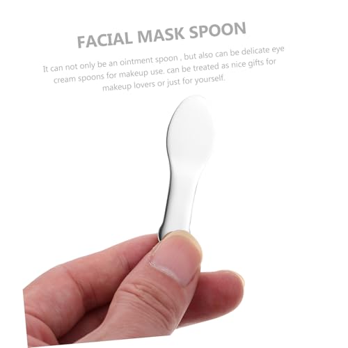 MUCKLILY Edelstahl Kosmetikspatel Augencreme Löffel Metall Scoop für Gesichtsmaske und Make up Wiederverwendbar Tragbar Fördert Durchblutung Multifunktionales Beauty tool für Damen von MUCKLILY