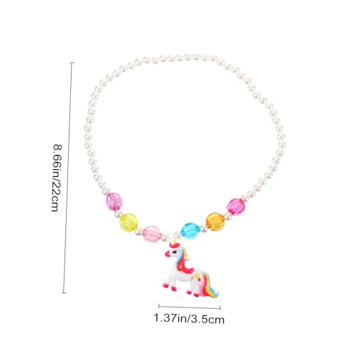 MUCKLILY Einhorn Schmuckset Weiß Mädchen Ring Armband Halskette Prinzessin Party Alltagsmode von MUCKLILY