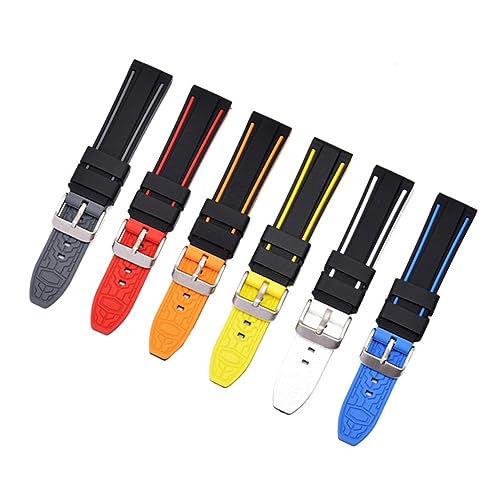 MUCKLILY Einstellbares Silikon Uhrenarmband Schwarz Gelb Kompatibel mit Samsung Modisches und Ersatzband für Smartwatches Installieren Entfernen von MUCKLILY