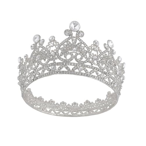 MUCKLILY Einzigartiges Silbernes Braut haarreif mit Funkelnder Kristallkrone Barocker Rundkrone Stilvolles Headwear für Damen Mädchen Hochzeit Festlichkeiten und Besondere Anlässe von MUCKLILY