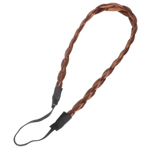 MUCKLILY Elastisches Geflochtenes Haarband für Damen Breit Synthetischer Haarreif in Hellem Braun Verstellbar Modisches Stirnband Weich und Langlebig für Alltag und Besondere Anlässe von MUCKLILY