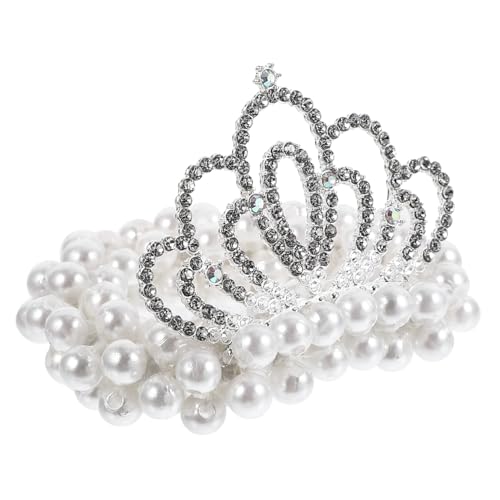 MUCKLILY Elastisches Haarband mit Perlen und Kronen design Haargummi für Mädchen Strapazierfähig Dehnbar Modischer Haarschmuck für Partys Zeremonien und Alltag von MUCKLILY