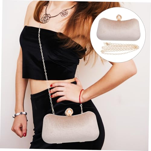 MUCKLILY Elegante Damen Clutch Bag mit Perlenverschluss Stilvolle Abendtasche für Party und Bankett Modische Handtasche mit Ausreichend Platz für Handy und Kosmetik Geeignet für Festliche von MUCKLILY