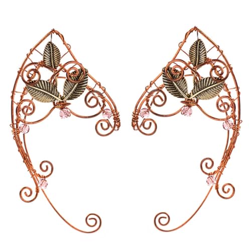 MUCKLILY Elegante Damen Ohrclips aus Legierung Filigrane Elfen Ohrklemmen nicht Durchbohrt Modischer Ohrschmuck für Frauen Vielseitig für Alltag und Besondere Anlässe von MUCKLILY