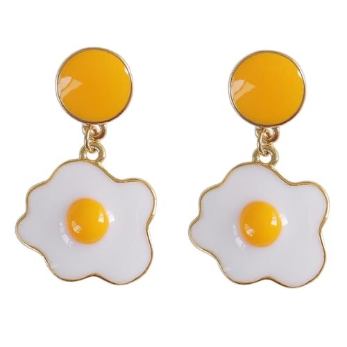 MUCKLILY Elegante Damen Ohrhänger mit Perle und Kreativem Spiegelei design Modischer Ohrschmuck für Alltag Party und Besondere Anlässe Auffälliges Accessoire für Mädchen und Frauen von MUCKLILY