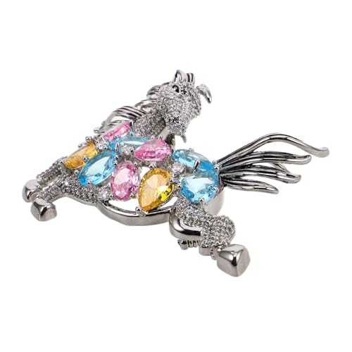 MUCKLILY Elegante Pferde-brosche mit Funkelnden Strasssteinen Unisex Pferde-anstecknadel als Modisches Accessoire für Anzüge Mäntel Pullover und Kleider Vielseitige Brosche Damen und Herren von MUCKLILY