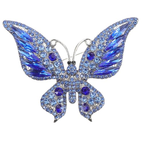 MUCKLILY Elegante Schmetterling Brosche aus Strahlendem Strass und Langlebiger Legierung Modisches Insektendesign für Damen Vielseitiges Schmuckaccessoire zum Befestigen von Schals und von MUCKLILY