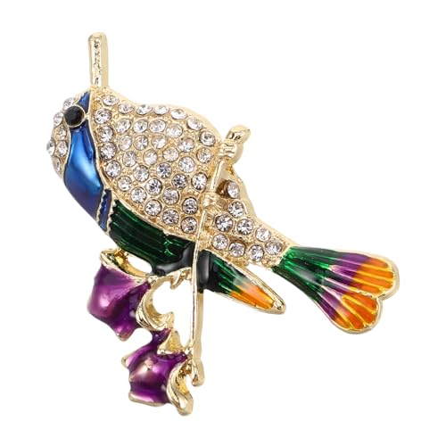 MUCKLILY Elegante Strass Brosche Vogel Design Emaille Schmuck mit Glitzer Chinesischer Vintage Stil Langlebige Zinklegierung Modisches Accessoire für Damenkleidung und Festliche Anlässe von MUCKLILY