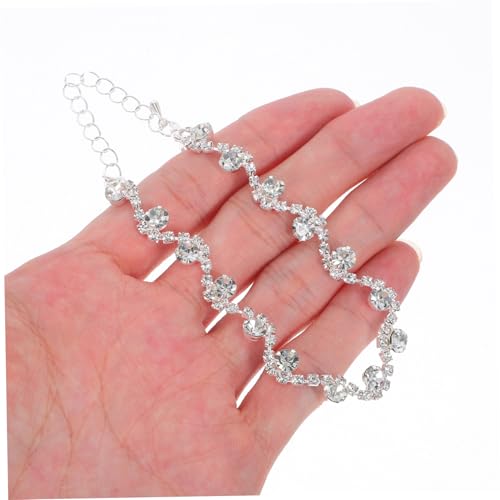 MUCKLILY Elegantes Brautschmuck Halskette Armband und Ohrringen aus Funkelnden Strasssteinen Leichtes Schmuckset für Brautjungfern für Hochzeiten Abendkleider und Festliche Anlässe von MUCKLILY