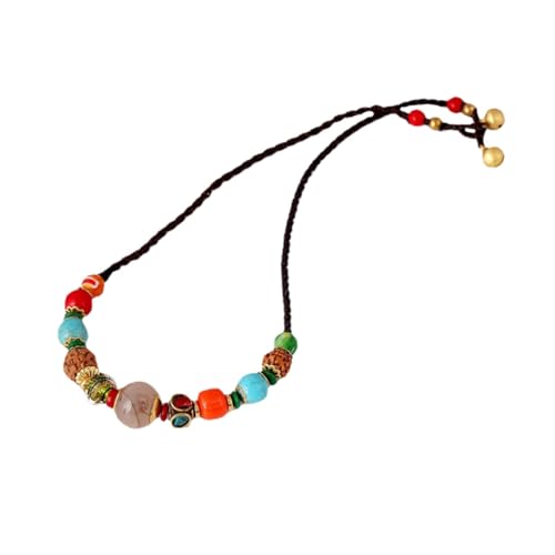 MUCKLILY Ethnische Damen Halskette mit Geflochtenem Anhänger Farbige Kurz Kette im Vintage Stil Modischer Schmuck für Alltag Arbeit und Reisen Einfach zu Tragen Zufällige Zufällige Farbe von MUCKLILY