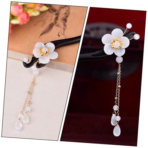 MUCKLILY Ethnische Haarnadel aus Schwarzem Ebenholz mit Dekorativer Quaste Vintage Haarschmuck Damen Klassischer Chinesischer Stil für Hochsteckfrisuren Elegant und Einzigartig für von MUCKLILY