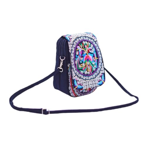 MUCKLILY Ethnische Mini Umhängetasche Damen Leicht Große Kapazität Doppeltes Fach Schultertasche Handytasche Geldbörse für Alltag und Studenten von MUCKLILY