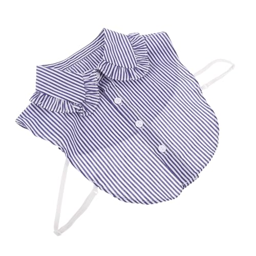 MUCKLILY Falscher Kragen Abnehmbar Für Damenhemd Gestreiftes Design Mit Rüschenkanten Strapazierfähig Und Formbeständig Für Outfits von MUCKLILY