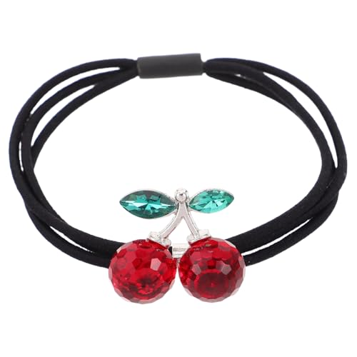 MUCKLILY Stylische Elastische Haargummis Mit Kristall-kirschen Angenehmer Halt Für Frauen Und Mädchen Für Verschiedene Frisuren Und Anlässe Süßes Und Verspieltes Design von MUCKLILY