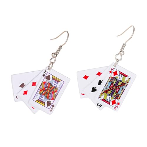 MUCKLILY Fashionable Poker Playing Card Ohrhänger Dangle Ohrringe mit Lustigem Design Kostümierte Accessoires für Damen und Teens Geeignet für Partys Hochzeiten Alltag und Besondere von MUCKLILY